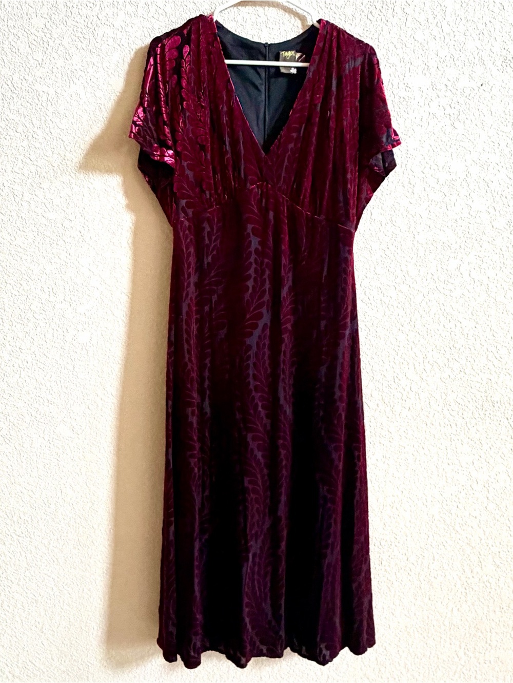 Taylor Womens Velvet Burnout Midi Dress Size 12 Whimsigoth Fairy Grunge Witchy - Picture 1 of 9